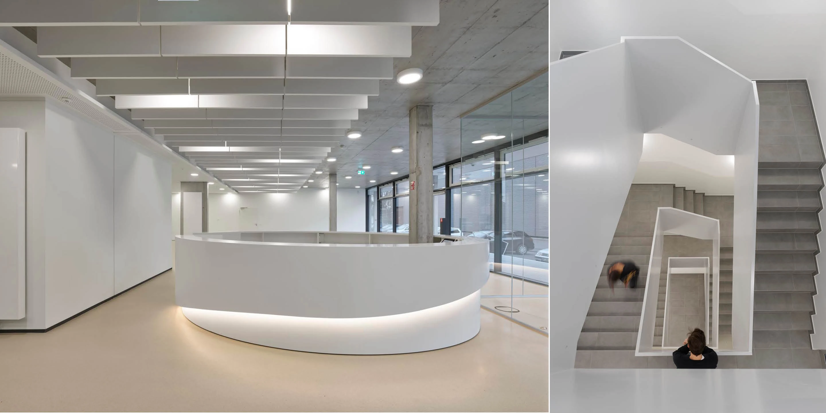 Headquarter Chemoform | Wendlingen a. N. Neubau, Beton-Holz-Tragwerk, Glasfassade, Metallfassade, Flachdach, Dachbegrünung, Tiefgarage, Parkplatz, Privat, Großprojekt, Produktion, Lager, Büro, Verwaltung, Fitness, Showroom, Architektur, KTP, Kauffmann Theilig Partner, Freie Architekten PartGmbB, Stuttgart