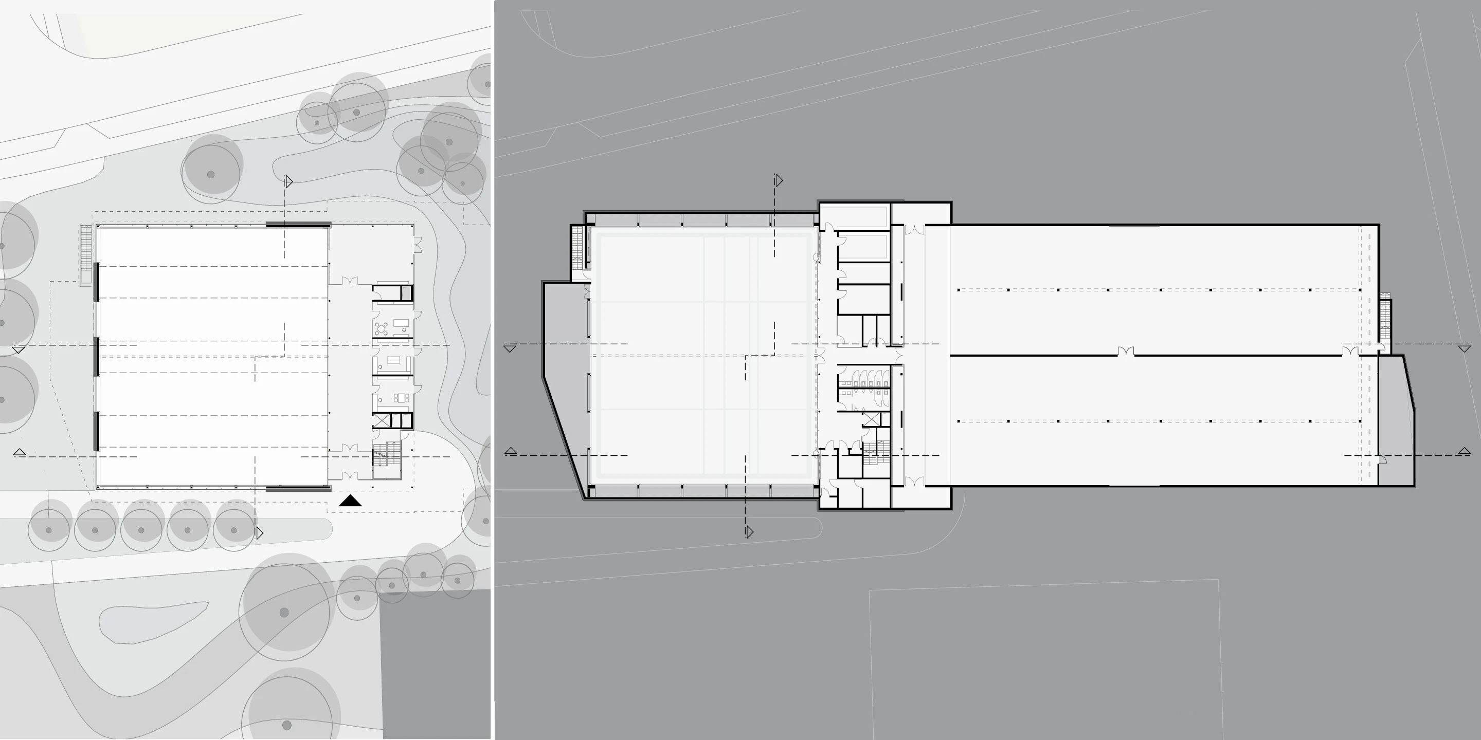 Solitär, Neubau, Beton-Holz-Tragwerk, Glasfassade, Metallfassade, Flachdach, Dachbegrünung, Park, Privat, Sport, Schießen, Büro, Schulung, Architektur, KTP, Kauffmann Theilig Partner, Freie Architekten PartGmbB, Stuttgart