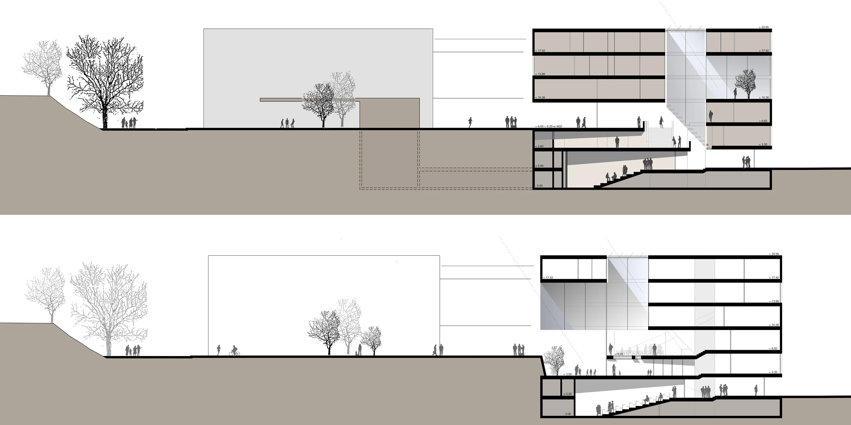 International, Neubau, Konzept, Betontragwerk, Glasfassade, WDVS, Öffentliche Hand, Hochschule, Bildung, Büro, Verwaltung, Gastronomie, Architektur, KTP, Kauffmann Theilig Partner, Freie Architekten PartGmbB, Stuttgart