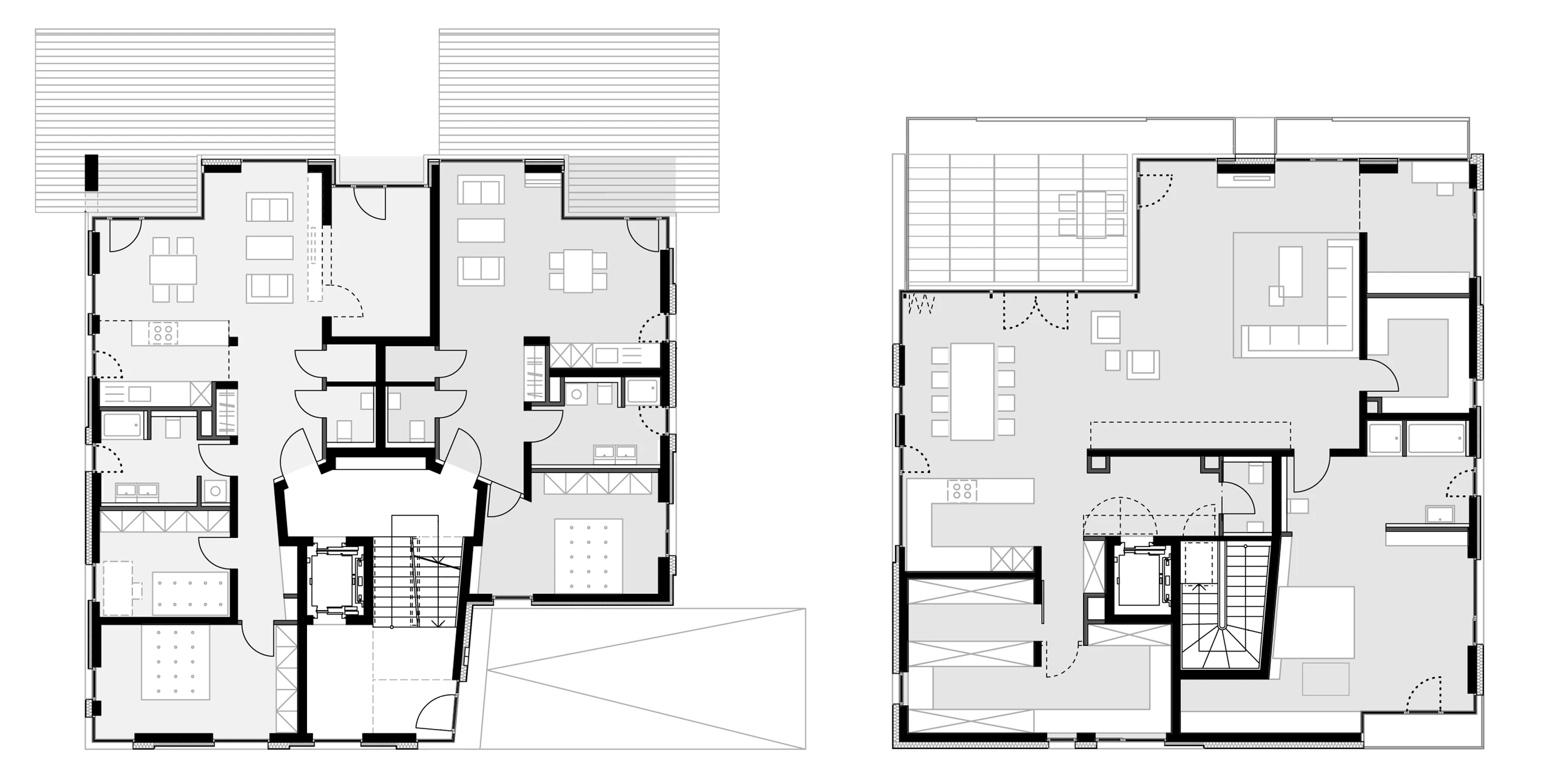 Innerstädtisch, Neubau, Modular, Betontragwerk, WDVS, Flachdach, Dachbegrünung, Tiefgarage, Garten, Terrassen, Balkone, Investor, Wohnen, Architektur, KTP, Kauffmann Theilig Partner, Freie Architekten PartGmbB, Stuttgart, Städtebau,