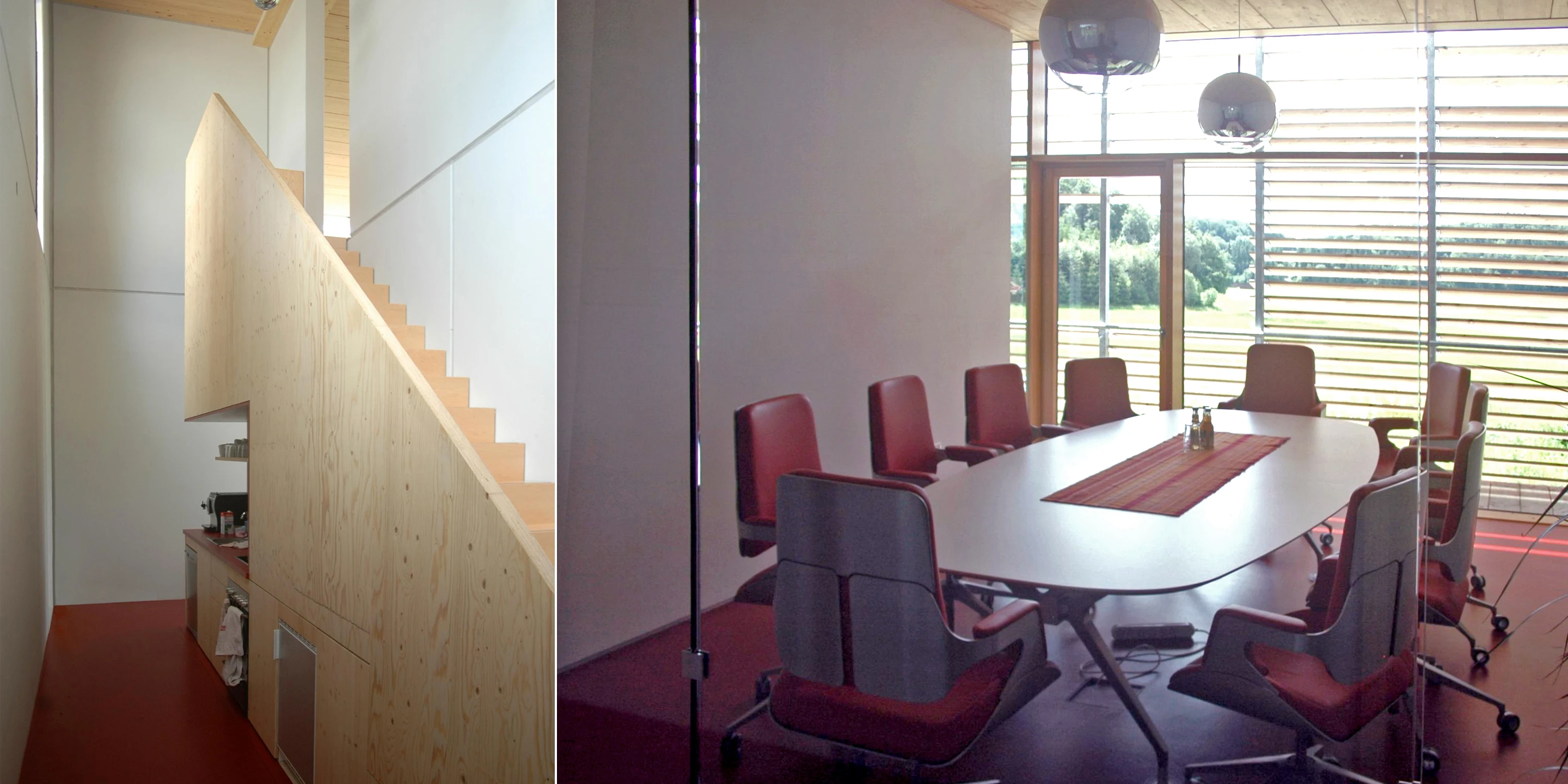 Neubau, Betontragwerk, Holztragwerk, Holzfassade, Glasfassade, Flachdach, Privat, Generalunternehmer, Büro, Verwaltung, Werkstatt,  Architektur, KTP, Kauffmann Theilig Partner, Freie Architekten PartGmbB, Stuttgart, 
