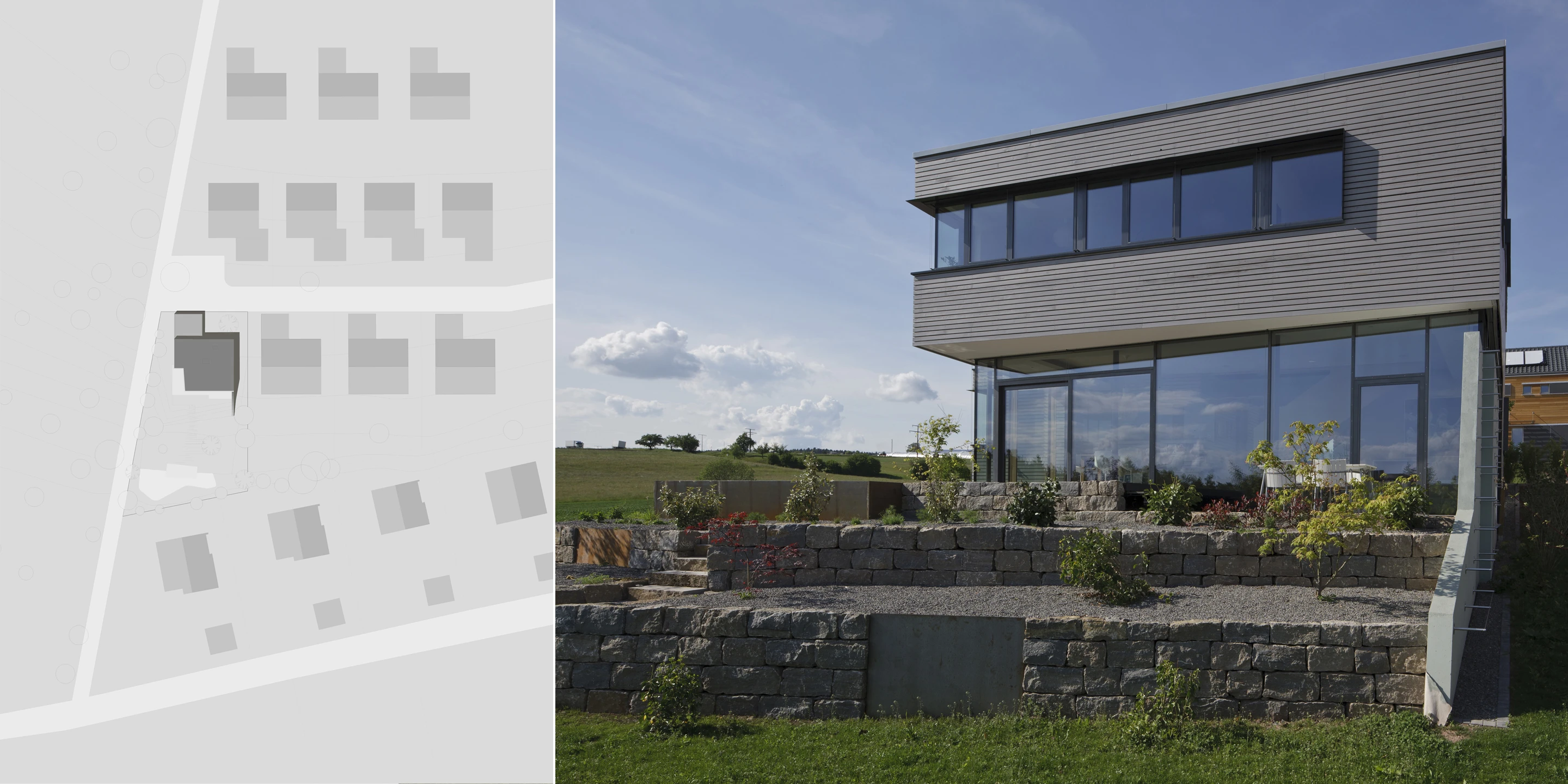 Wohnhaus | Altensteig Neubau, Betontragwerk, Holzfassade, Flachdach, Terrasse, Garten, Privat, Wohnen, Architektur, KTP, Kauffmann Theilig Partner, Freie Architekten PartGmbB, Stuttgart,