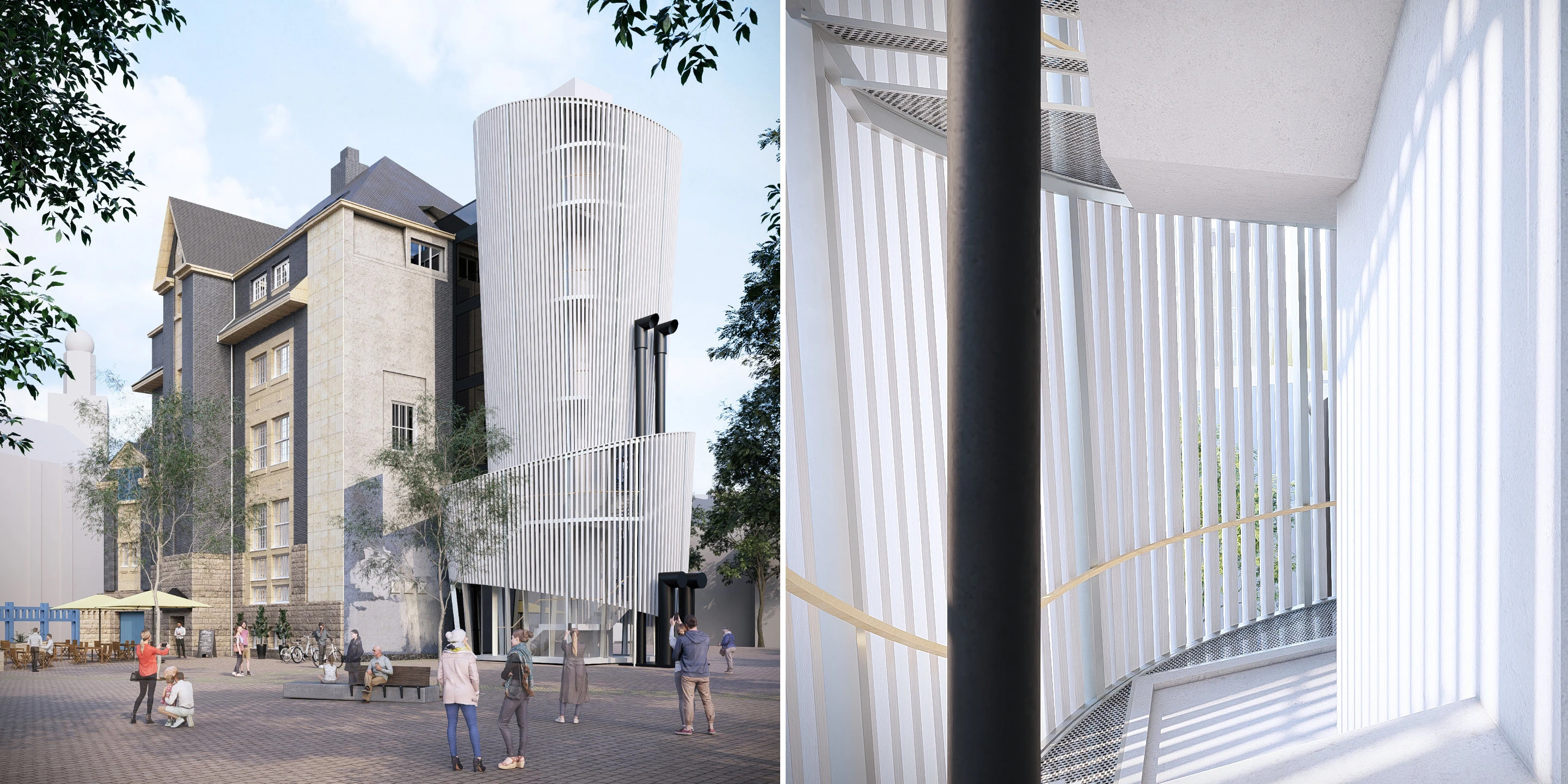 Architektur, KTP, Kauffmann Theilig Partner, Freie Architekten BDA, Stuttgart, Erweiterung, Modernisierung, Treppenhaus, Brauerei, Holzbau, Betonsanierung