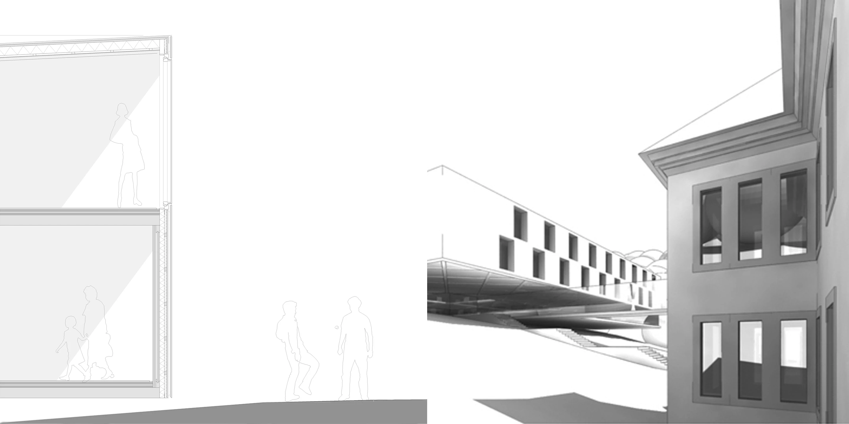 b, 3. Preis, CompetDenkmalschutz, Erweiterung, Konzept, Betontragwerk, Glasfassade, Flachdach, Dachbegrünung, Garten, Privat, Wohnen, Mensa, Aufenthalt, Architektur, KTP, Kauffmann Theilig Partner, Freie Architekten PartGmbB, Stuttgartitionline, Renderings, Visualisierung, Architektur, KTP, Kauffmann Theilig Partner, Freie Architekten PartGmbB, Stuttgart, Lageplan, Schnitt, Grundriss, Modell