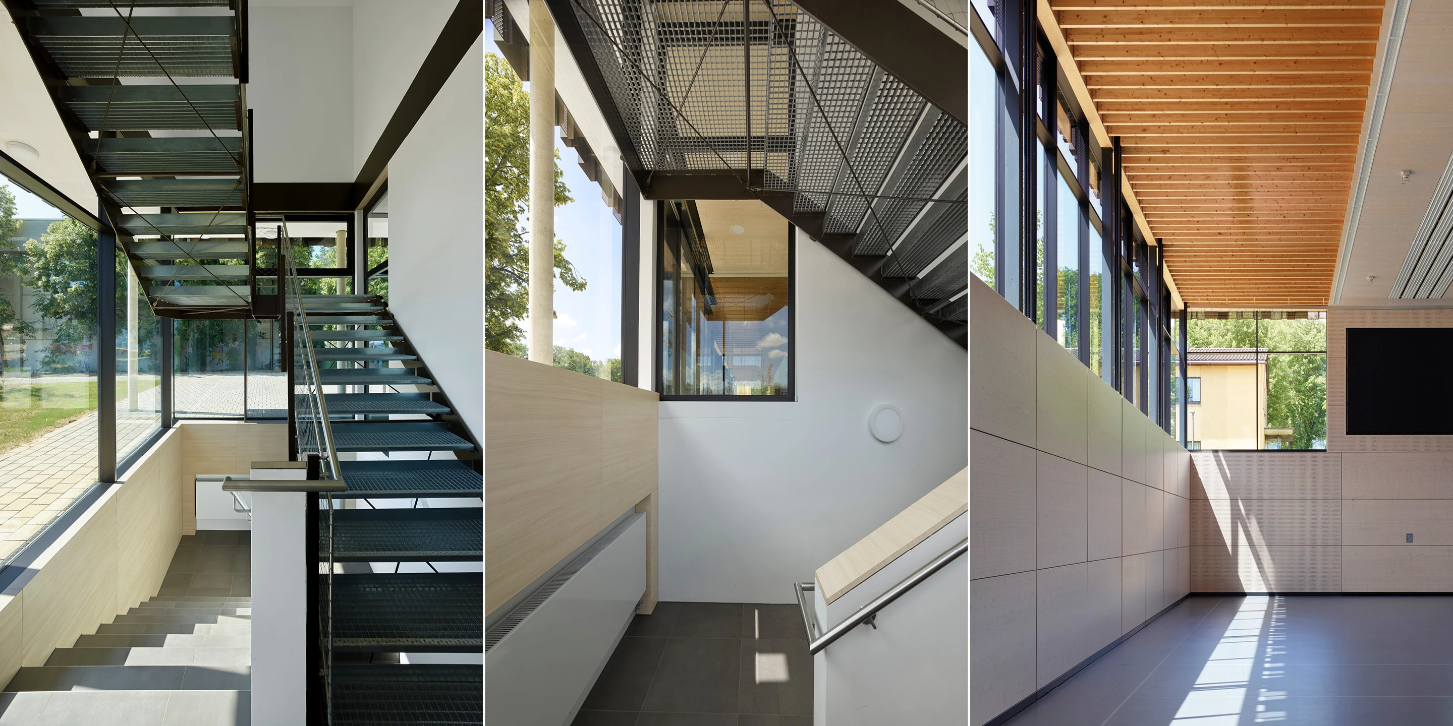 Solitär, Neubau, Beton-Holz-Tragwerk, Glasfassade, Metallfassade, Flachdach, Dachbegrünung, Park, Privat, Sport, Schießen, Büro, Schulung, Architektur, KTP, Kauffmann Theilig Partner, Freie Architekten PartGmbB, Stuttgart