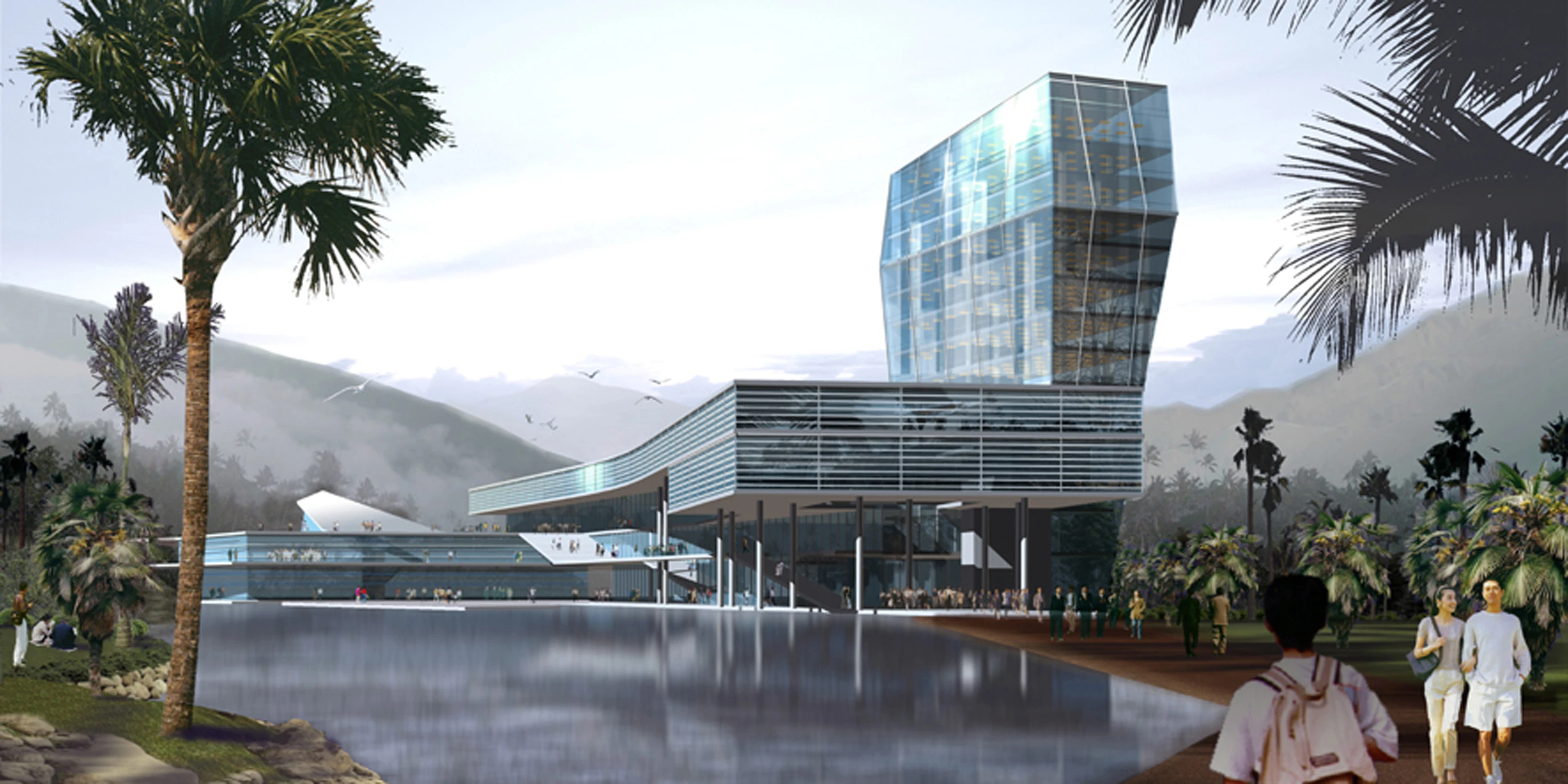 National Accounting College | Xiamen China, Neubau, Konzept, Glasfassade, Park, Sportflächen, Hochhaus, Großprojekt, Öffentliche Hand, Hochschule, Mensa, Verwaltung, Büro, Architektur, KTP, Kauffmann Theilig Partner, Freie Architekten PartGmbB, Stuttgart