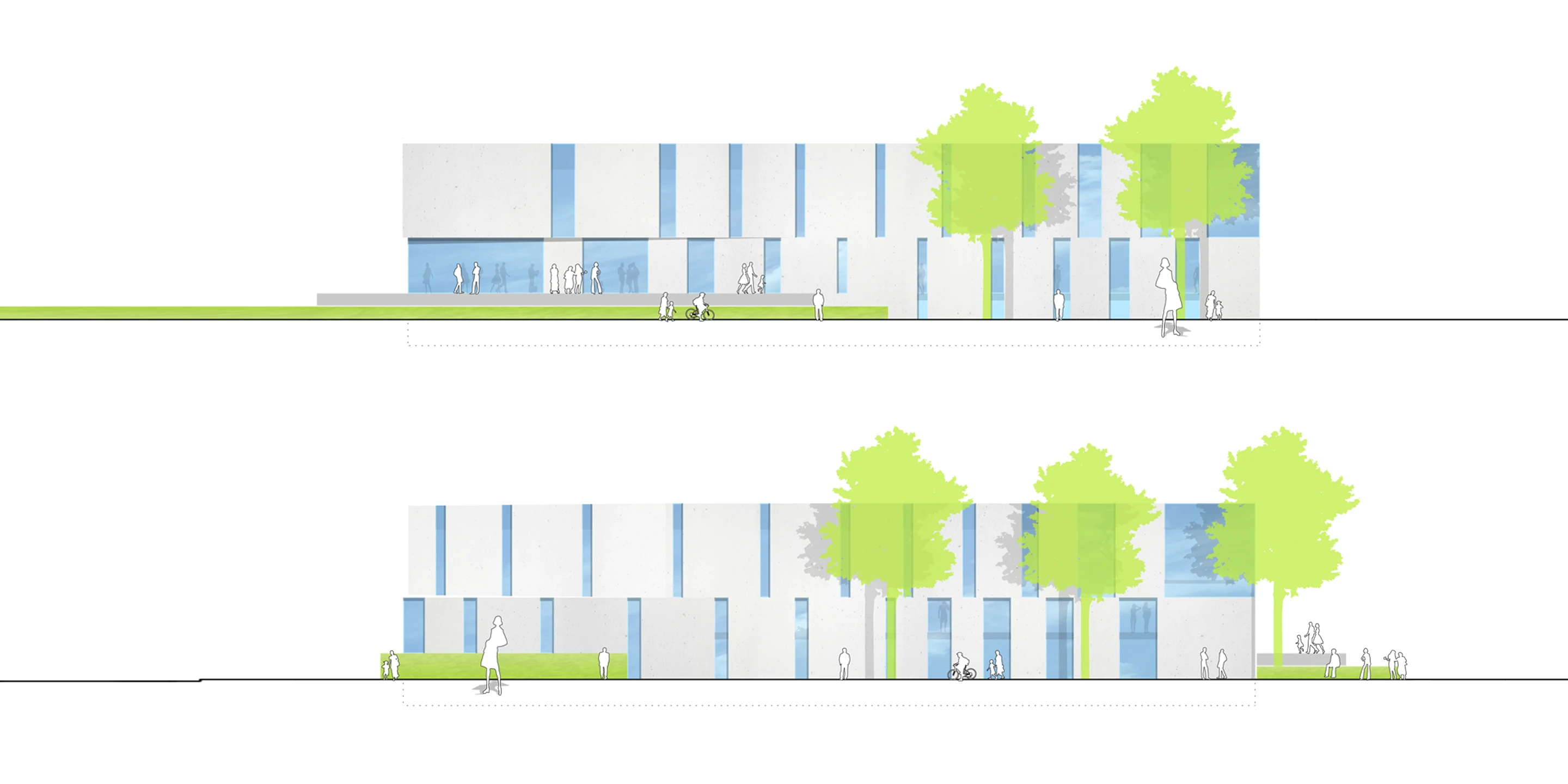 Sporthallenbad Neckarpark | Stuttgart Innerstädtisch, Neubau, Konzept, Stahl-Beton-Tragwerk, Glasfassade, Parkplatz, Sportflächen, Öffentliche Hand, Großprojekt, öffentlich zugänglich, Baden, Sport, Gastronomie, Architektur, KTP, Kauffmann Theilig Partner, Freie Architekten PartGmbB, Stuttgart