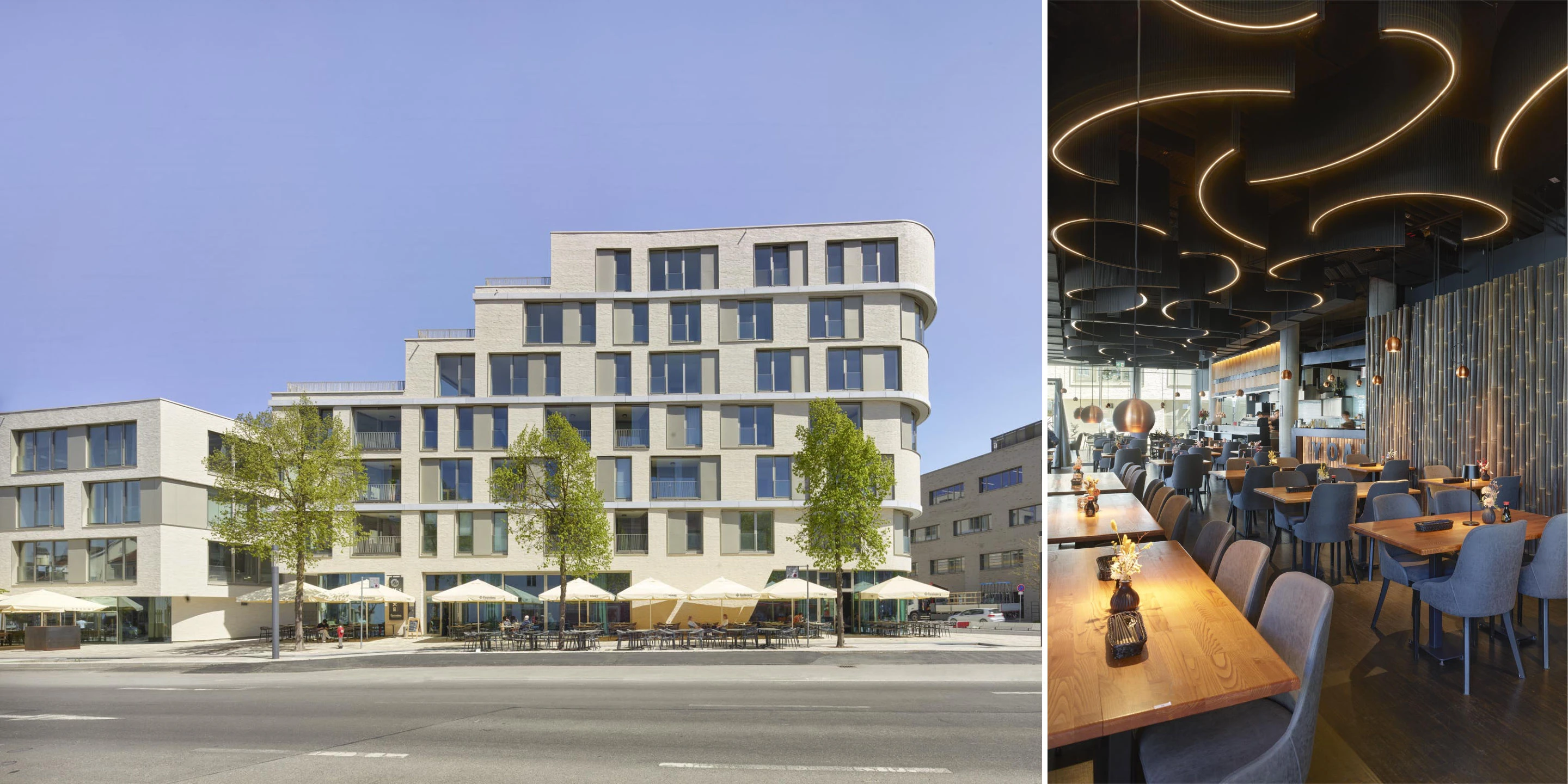 Innerstädtisch, Neubau, Betontragwerk, Glasfassade, Klinkerfassade, Flachdach, Tiefgarage, Innenhof, Terrassaen, Balkone, Investor, Großprojekt, öffentlich zugänglich, Gewerbe, Shops, Wohnen, Gastronomie,  Architektur, KTP, Kauffmann Theilig Partner, Stuttgart, Rendering, Visualisierung, Schhnitt, Grundriss, Schwarzplan, Freie Architekten PartGmbB