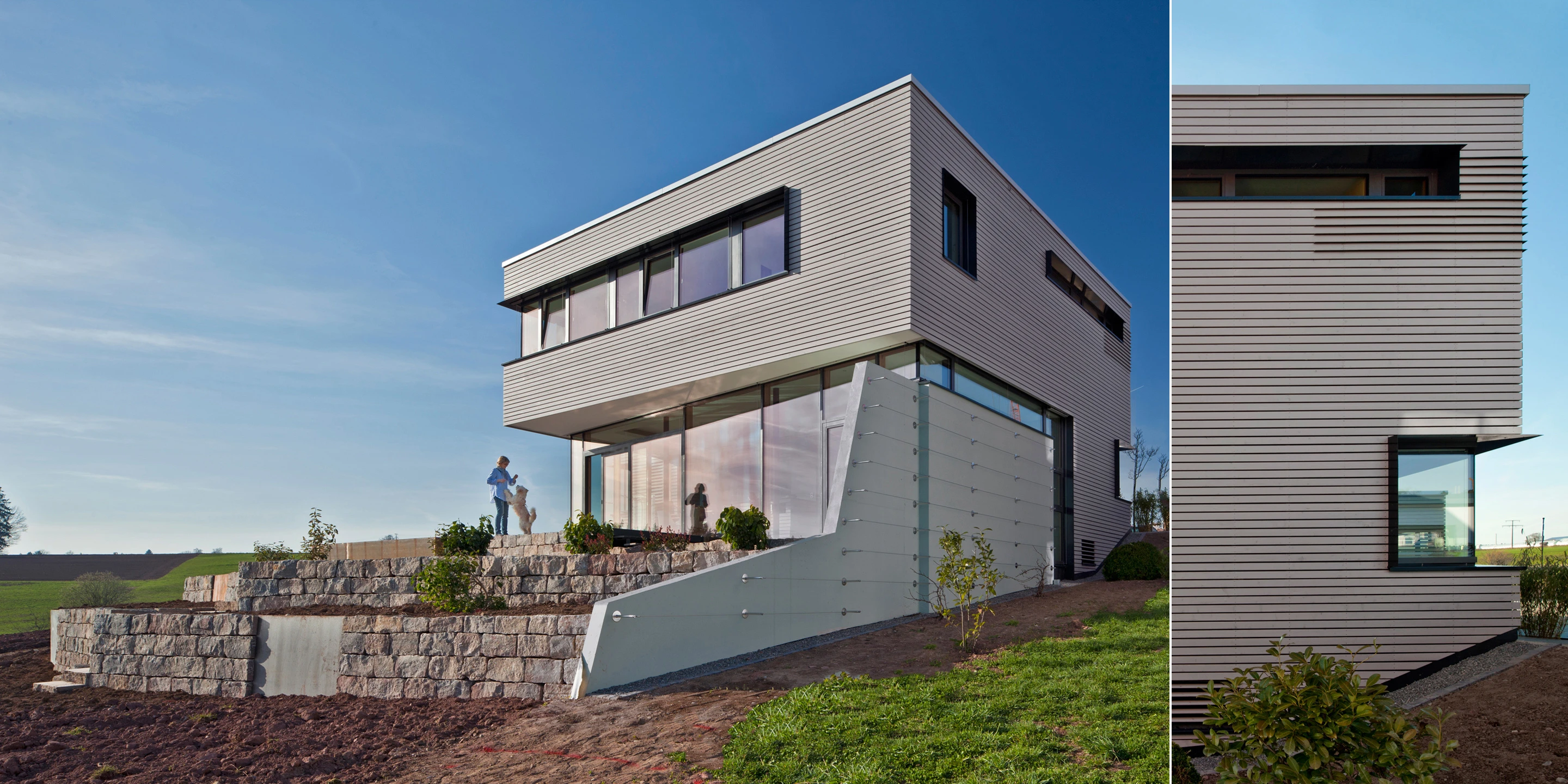 Wohnhaus | Altensteig Neubau, Betontragwerk, Holzfassade, Flachdach, Terrasse, Garten, Privat, Wohnen, Architektur, KTP, Kauffmann Theilig Partner, Freie Architekten PartGmbB, Stuttgart,