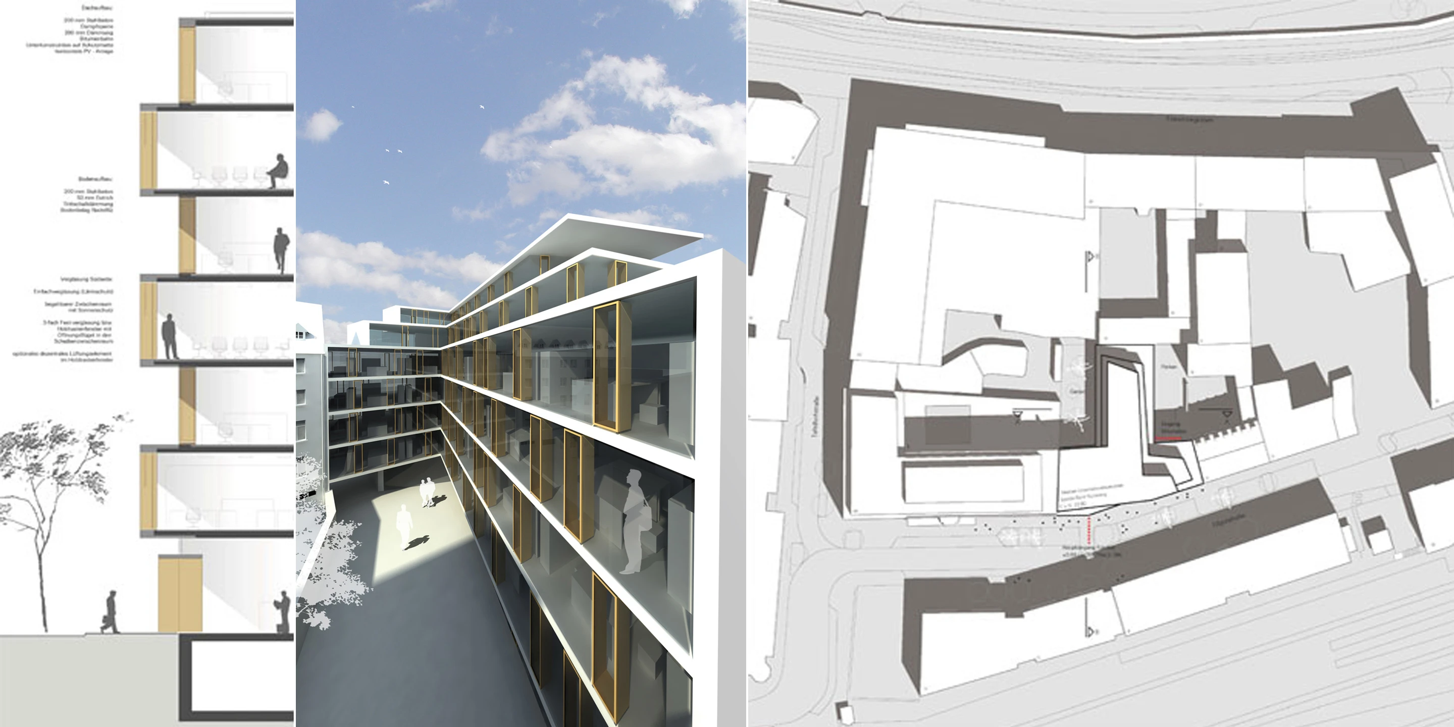 Innerstädtisch, Neubau, Betontragwerk, WDVS, Flachdach, Innenhof, Konzept, Privat, Büro, Verwaltung, Service, Architektur, KTP, Kauffmann Theilig Partner, Freie Architekten PartGmbB, Stuttgart