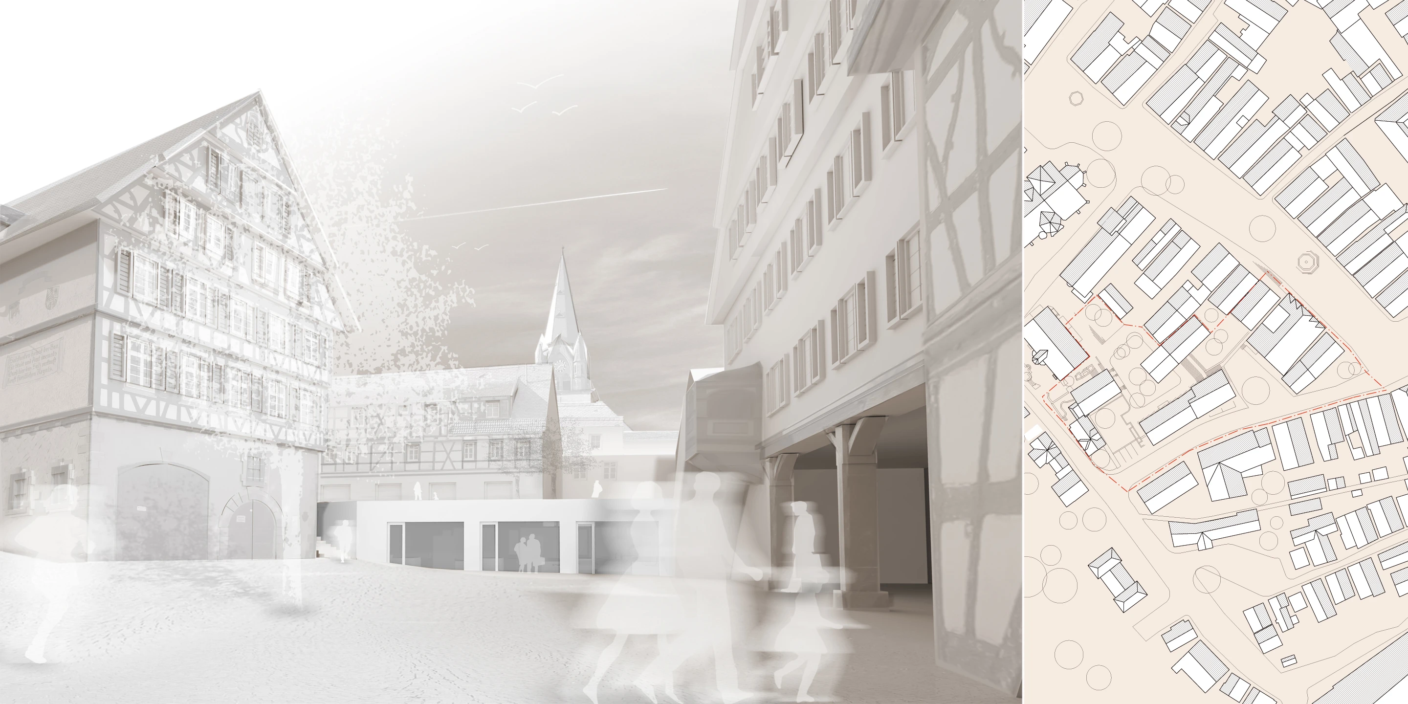 Innerstädtisch, Denkmalschutz, Sanierung, Erweiterung, Konzept, Städtebau, Betontragwerk, Glasfassade, Plätze, Garten, Großprojekt, Öffentliche Hand, Büro, Verwaltung, Service, Kindergarten, Architektur, KTP, Kauffmann Theilig Partner, Freie Architekten PartGmbB, Stuttgart