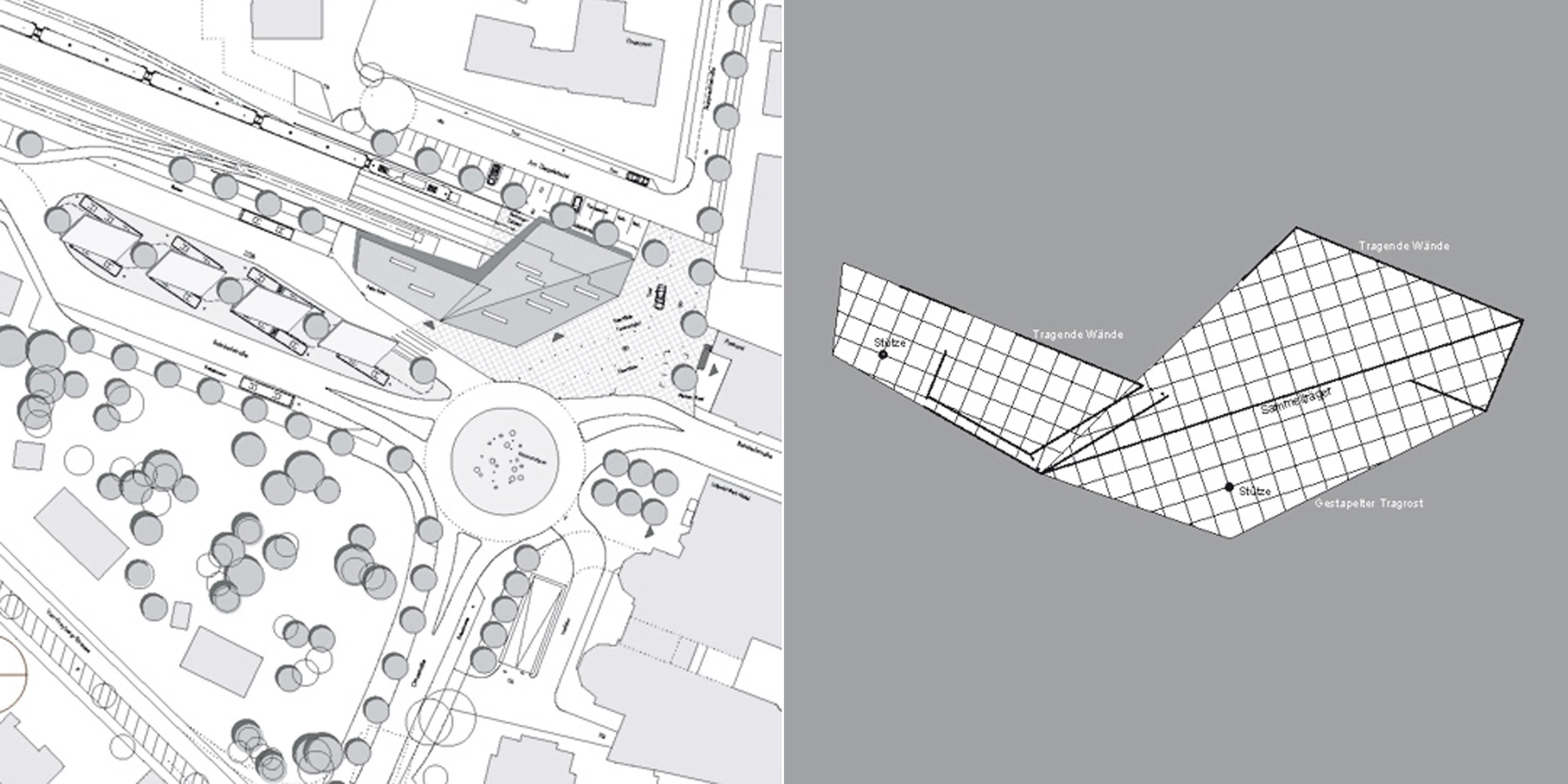Bahnhof und Umfeld | Füssen Innerstädtisch, Neubau, Freiform, Konzept, Betontragwerk, Metallfassade, Platz, Privat, Generalplaner, öffentlich zugänglich, Bahnhof, Busbahnhof, Transport, Verkehr, Architektur, KTP, Kauffmann Theilig Partner, Freie Architekten PartGmbB, Stuttgart
