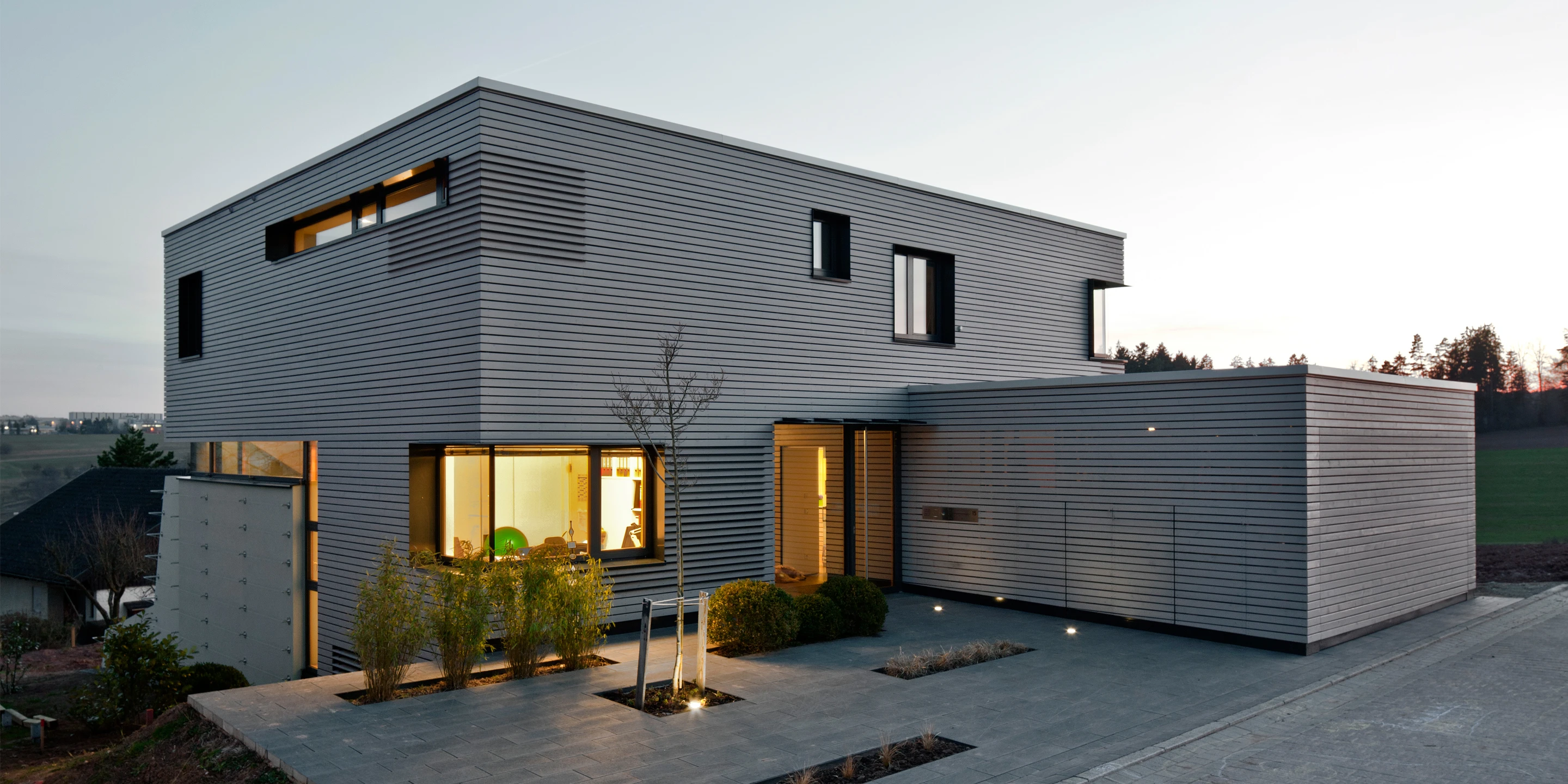 Wohnhaus | Altensteig Neubau, Betontragwerk, Holzfassade, Flachdach, Terrasse, Garten, Privat, Wohnen, Architektur, KTP, Kauffmann Theilig Partner, Freie Architekten PartGmbB, Stuttgart,