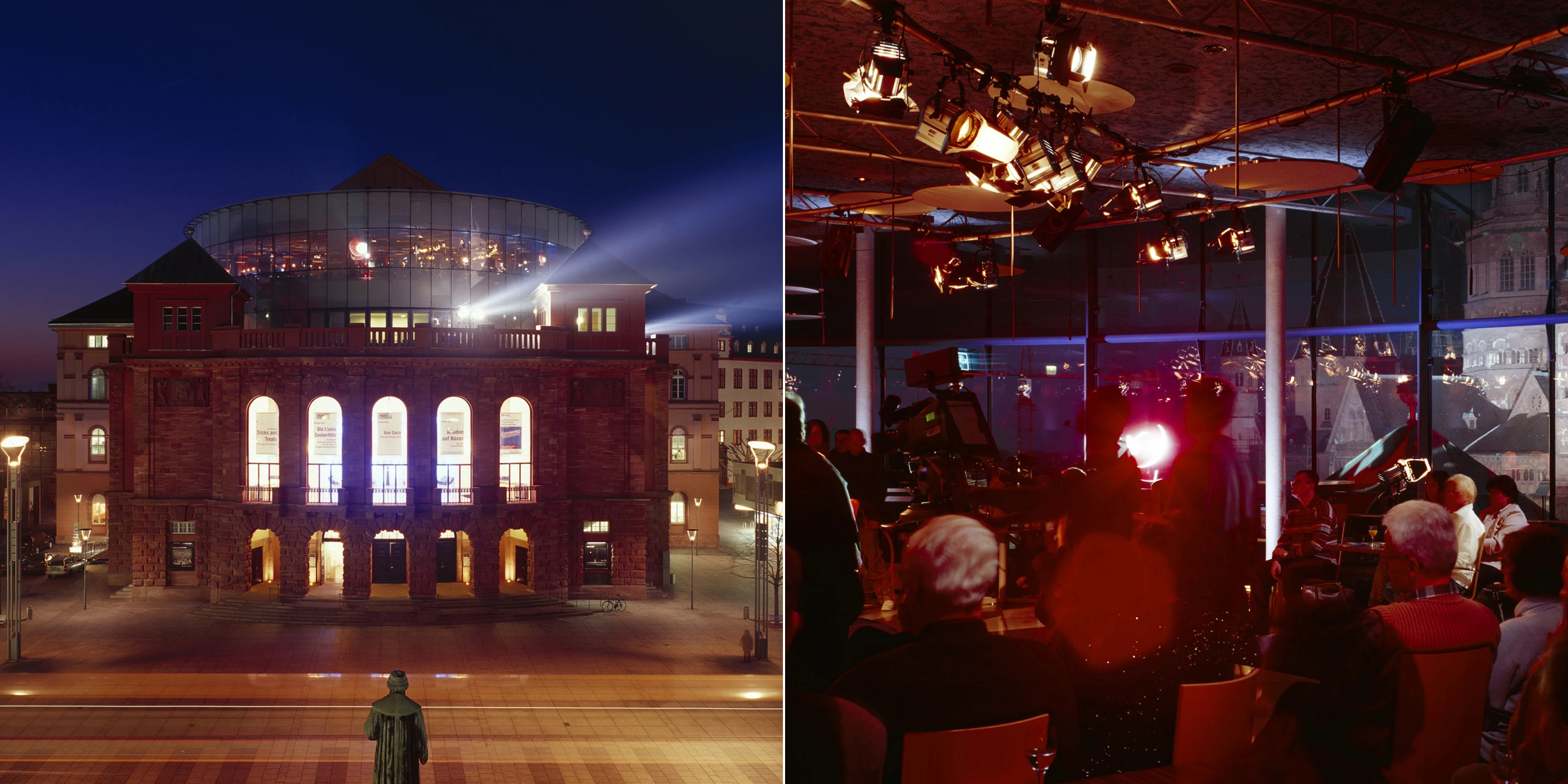 Saal, Foyer und Restaurant Staatstheater | Mainz Innerstädtisch, Denkmalschutz, Sanierung, Erweiterung, Innenraum, Klimakonzept, Betontragwerk, Glasfassade, Lichtinstallation, Bühne, Großprojekt, Terrasse, Öffentliche Hand, öffentlich zugänglich, Theater, Veranstaltung, Foyer, Ausstellung, Restaurant, Studio, Architektur, KTP, Kauffmann Theilig Partner, Freie Architekten PartGmbB, Stuttgart,