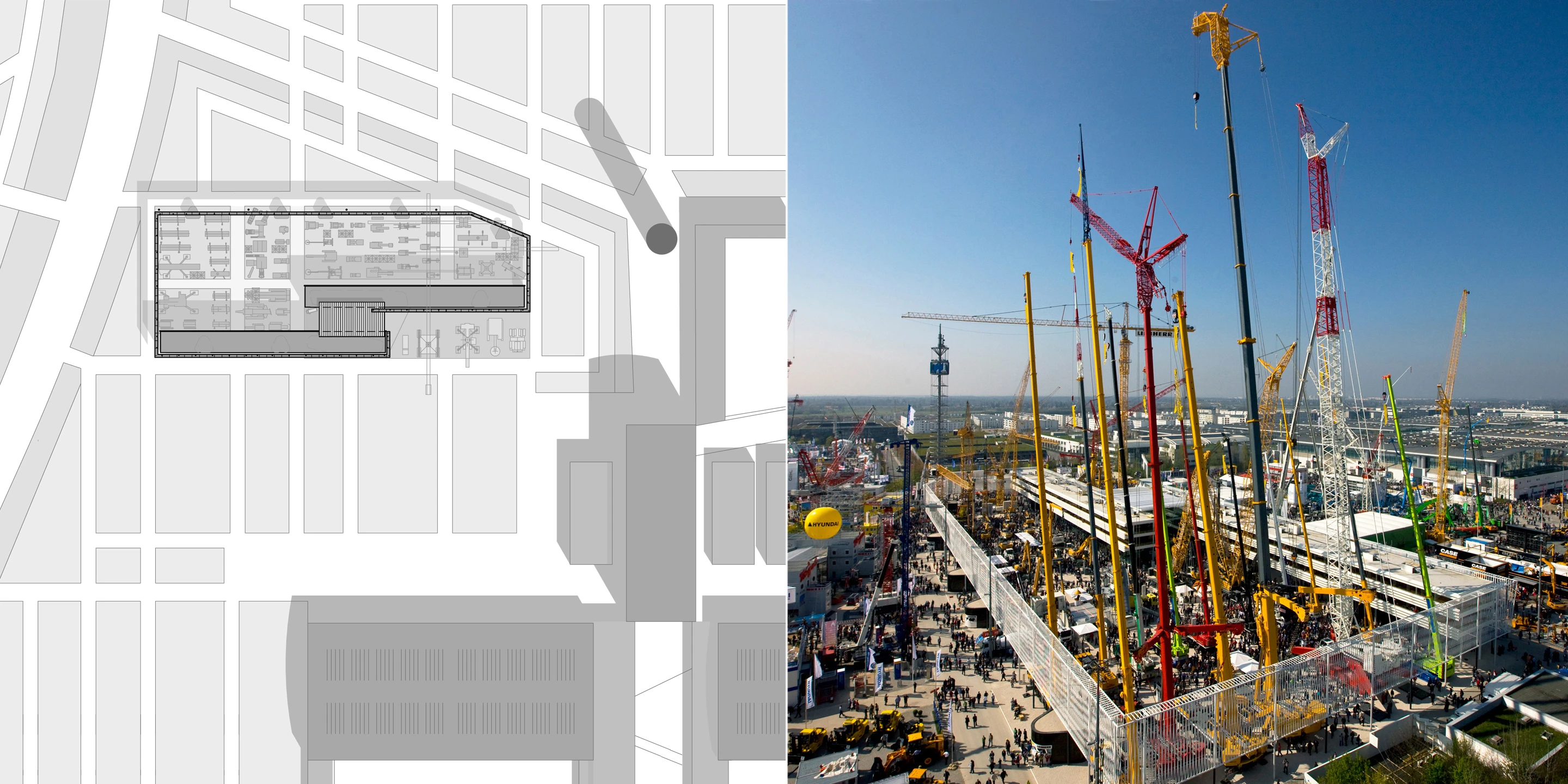 Neubau, Temporär, Modular, Wiederverwertbar, Stahlkonstruktion, Glasfassade, Textil, Lamelle Balkone, Innenhof, Privat, Generalplaner, Großprojekt, öffentlich zugänglich, Shop, Ausstellung, Bistro, Büro, Verwaltung, Architektur, KTP, Kauffmann Theilig Partner, Freie Architekten PartGmbB, Stuttgart, 