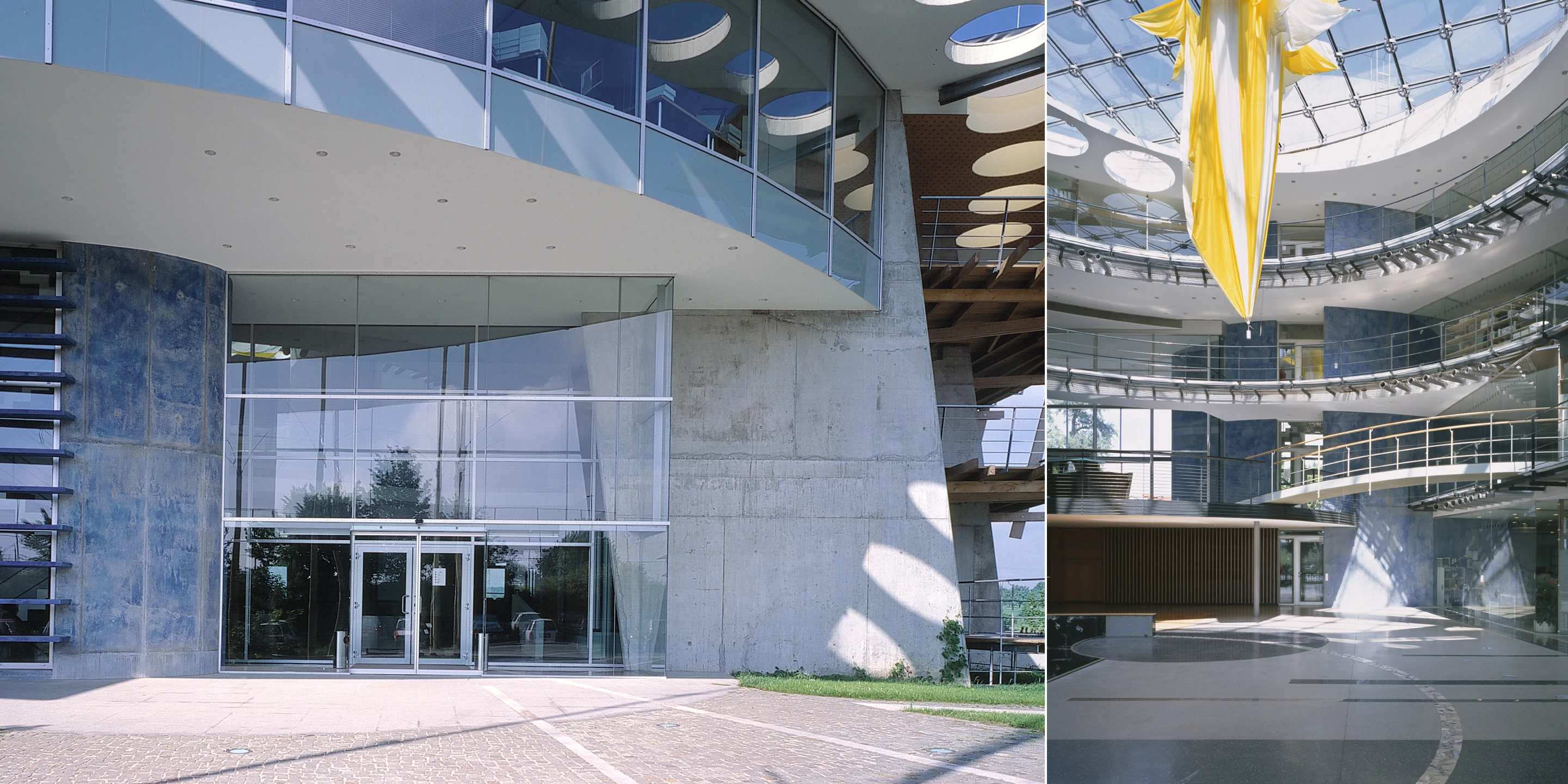 Solitär, Neubau, Freiform, Klimakonzept, Betontragwerk, Glasfassade, Holzbalkone, Atrium,  Glasdach, Parkplatz, Tiefgarage, Privat, Großprojekt, Büro, Verwaltung, Mensa, Schulung,  Architektur, KTP, Kauffmann Theilig Partner, Freie Architekten PartGmbB, Stuttgart,
