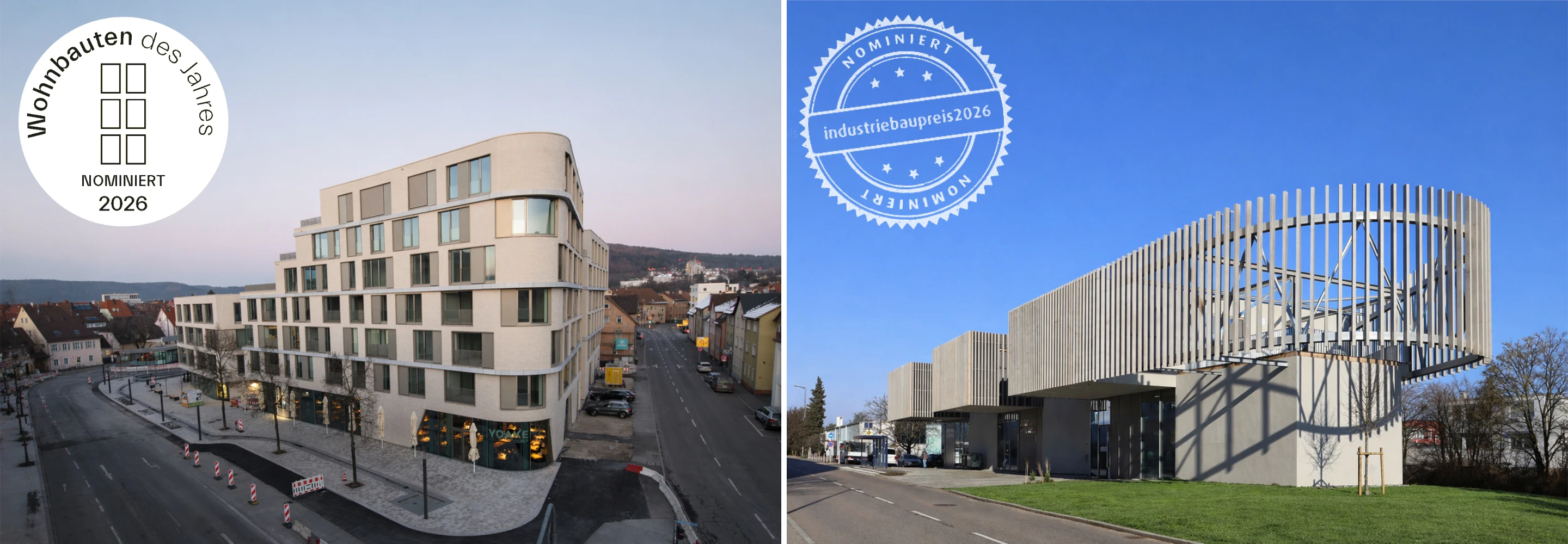 Kauffmann Theilig & Partner KTP Architektur Awards Nominierung Auszeichnung Wohnbau Drei-Kronen-Hof Industriebau Kimetec #Tuttlingen Ditzingen
