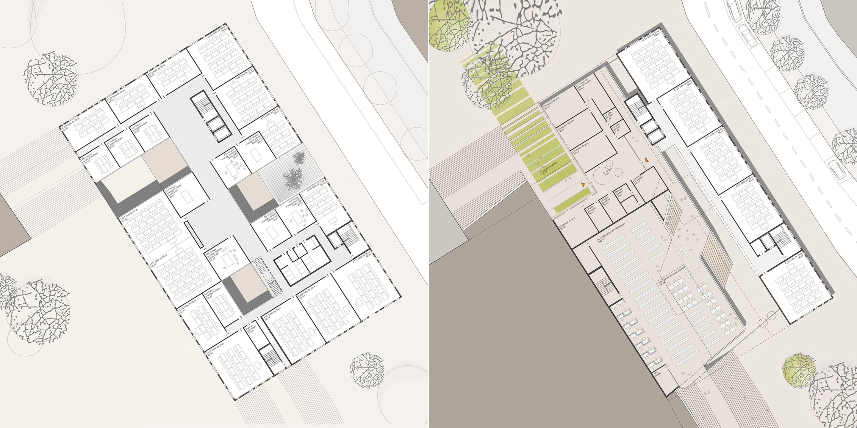 International, Neubau, Konzept, Betontragwerk, Glasfassade, WDVS, Öffentliche Hand, Hochschule, Bildung, Büro, Verwaltung, Gastronomie, Architektur, KTP, Kauffmann Theilig Partner, Freie Architekten PartGmbB, Stuttgart