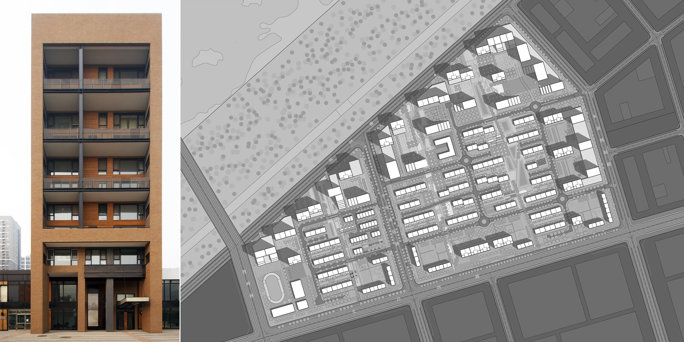 Stadtquartier Changbai | Shenyang China, Innerstädtisch, Städtebau, Neubau, Modular, Betontragwerk, Ziegelfassade, Glasfassade, Flachdach, Park, Sportflächen, Hochhäuser, Privat, Großprojekt, Generalunternehmer, Wohnen, Gewerbe, Shops, Freizeit, Architektur, KTP, Kauffmann Theilig Partner, Freie Architekten PartGmbB, Stuttgart, Stadtquartier,
