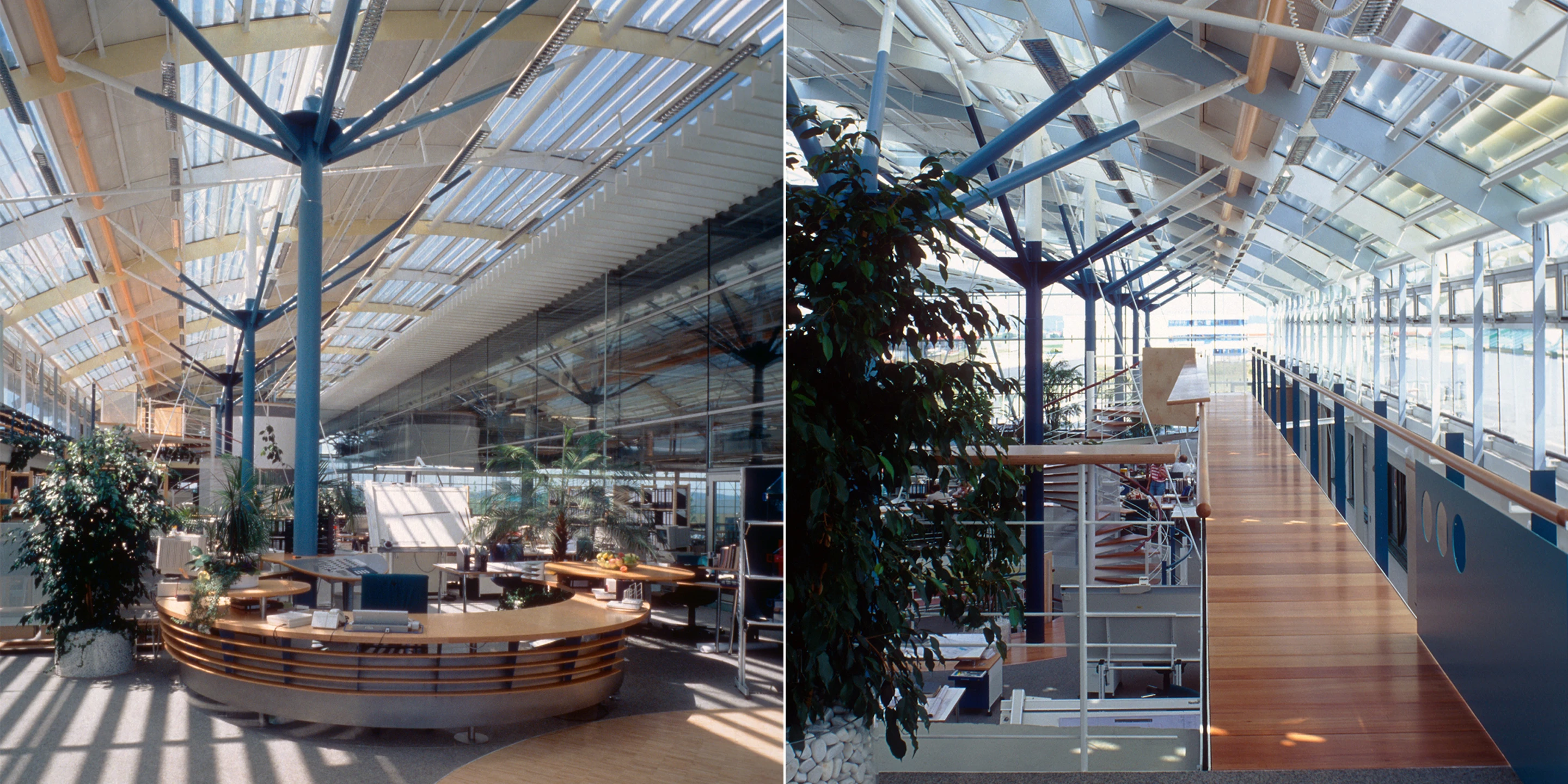 Erweiterung, Bauabschnitte, Modular, Stahltragwerk, Glasfassade, Flachdach, Privat, Großprojekt, Produktion, Entwicklung, Büro, Verwaltung, Architektur, KTP, Kauffmann Theilig Partner, Freie Architekten PartGmbB, Stuttgart,