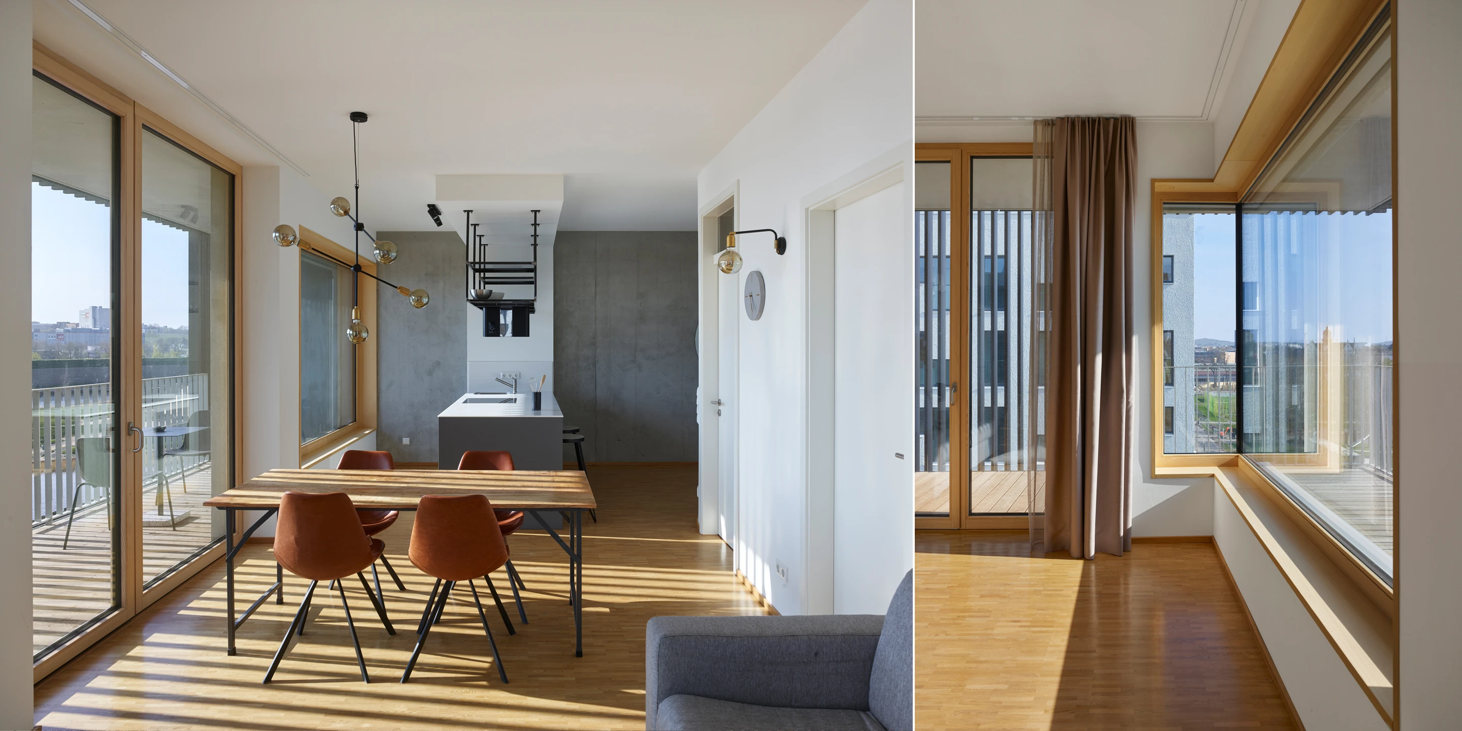 Wohnen auf Zeit Neckarbogen | Heilbronn Eckgebäude, Innerstädtisch, Neubau, Städtebau, Betontragwerk, Fertigteile, Lamelle, Metallfassade, Flachdach, Tiefgarage, Innenhof, Balkone, Investor, öffentlich zugänglich, Lamelle, Wohnen, Café, Service, Quatier, Gastronomie, Neckarbogen, Heilbronn, Quartier, Baordinghouse, Wohnung, Loggia, Dachlandschaft, Wohnungen, BUGA-Gelände, Fassade, Architektur, KTP, Kauffmann Theilig Partner, Freie Architekten PartGmbB, Stuttgart,